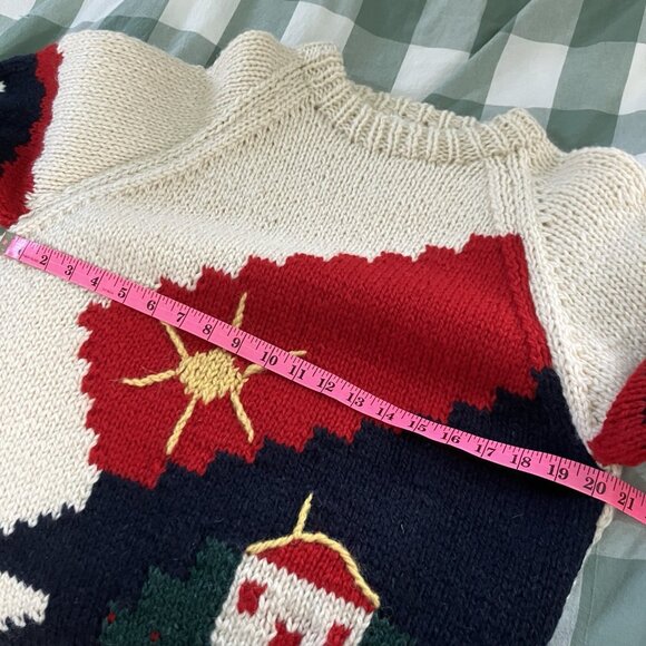 Vintage Alexander Wool Sweater Womens L Wool Handknit Greece Home Cottage Knit - Picture 5 of 7